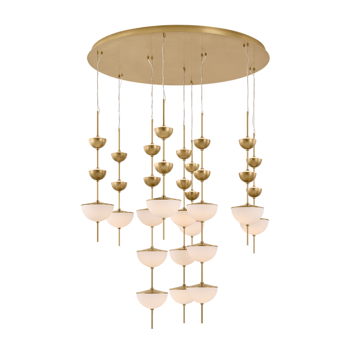 Zhora Chandelier by Sonneman - Modern Brass Finish
