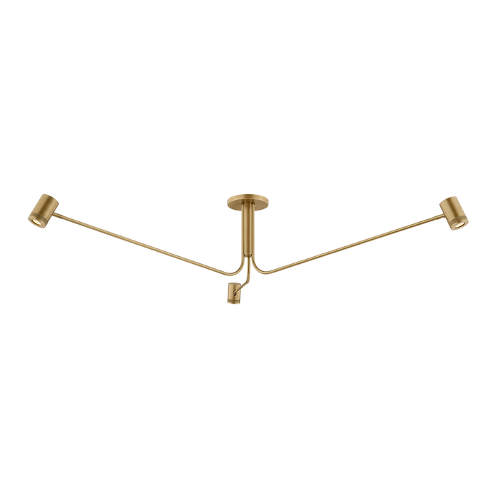 Vertex Semi Flush by Sonneman - Modern Brass Finish