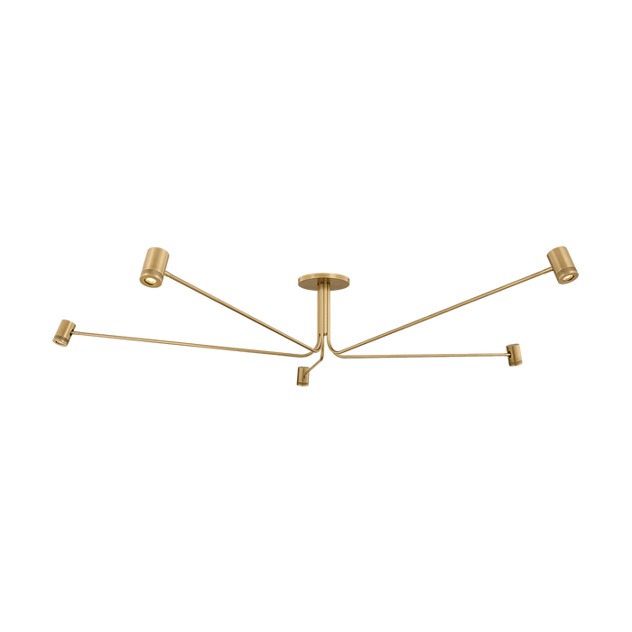 Vertex Semi Flush by Sonneman - Modern Brass Finish