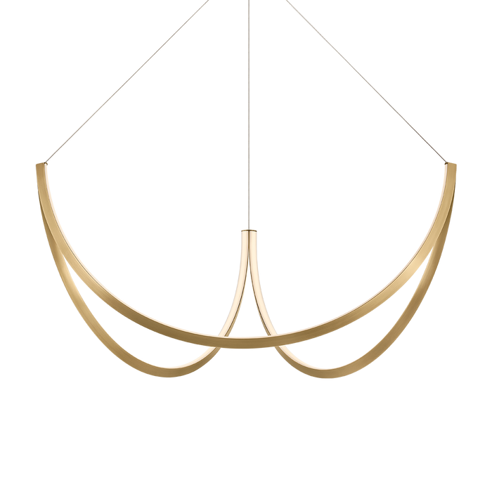Claddon Chandelier by Sonneman - Modern Brass Finish
