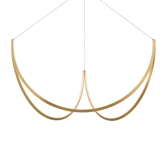 Claddon Chandelier by Sonneman - Modern Brass Finish