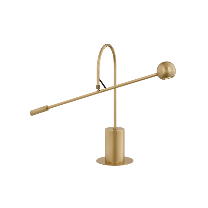 Micro-Orbiter Rechargeable Table Lamp by Sonneman - Modern Brass Finish