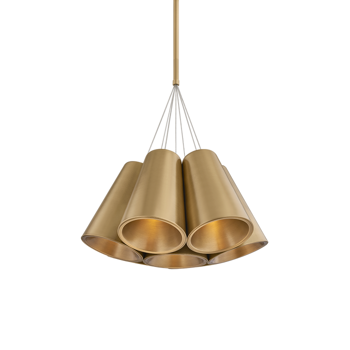 Aether Chandelier by Sonneman - Modern Brass Finish