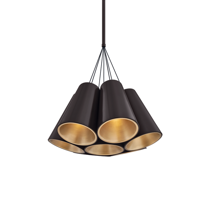 Aether Chandelier by Sonneman - Black Brass Finish