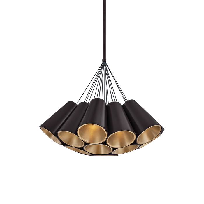 Aether Chandelier by Sonneman - Black Brass Finish