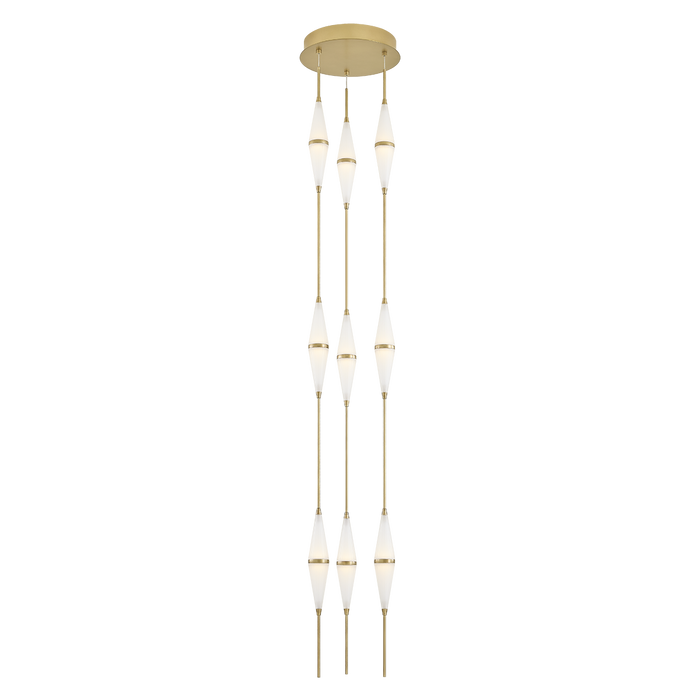 Cygnus Chandelier by Sonneman - Modern Brass Finish