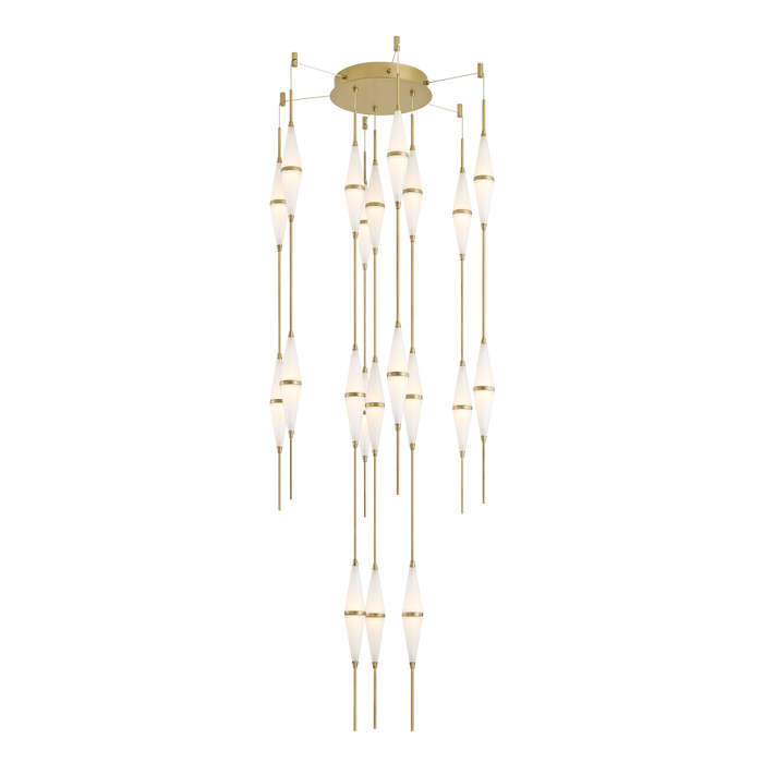Cygnus Chandelier by Sonneman - Modern Brass Finish
