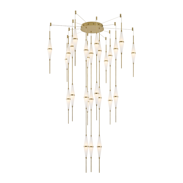 Cygnus Chandelier by Sonneman - Modern Brass Finish