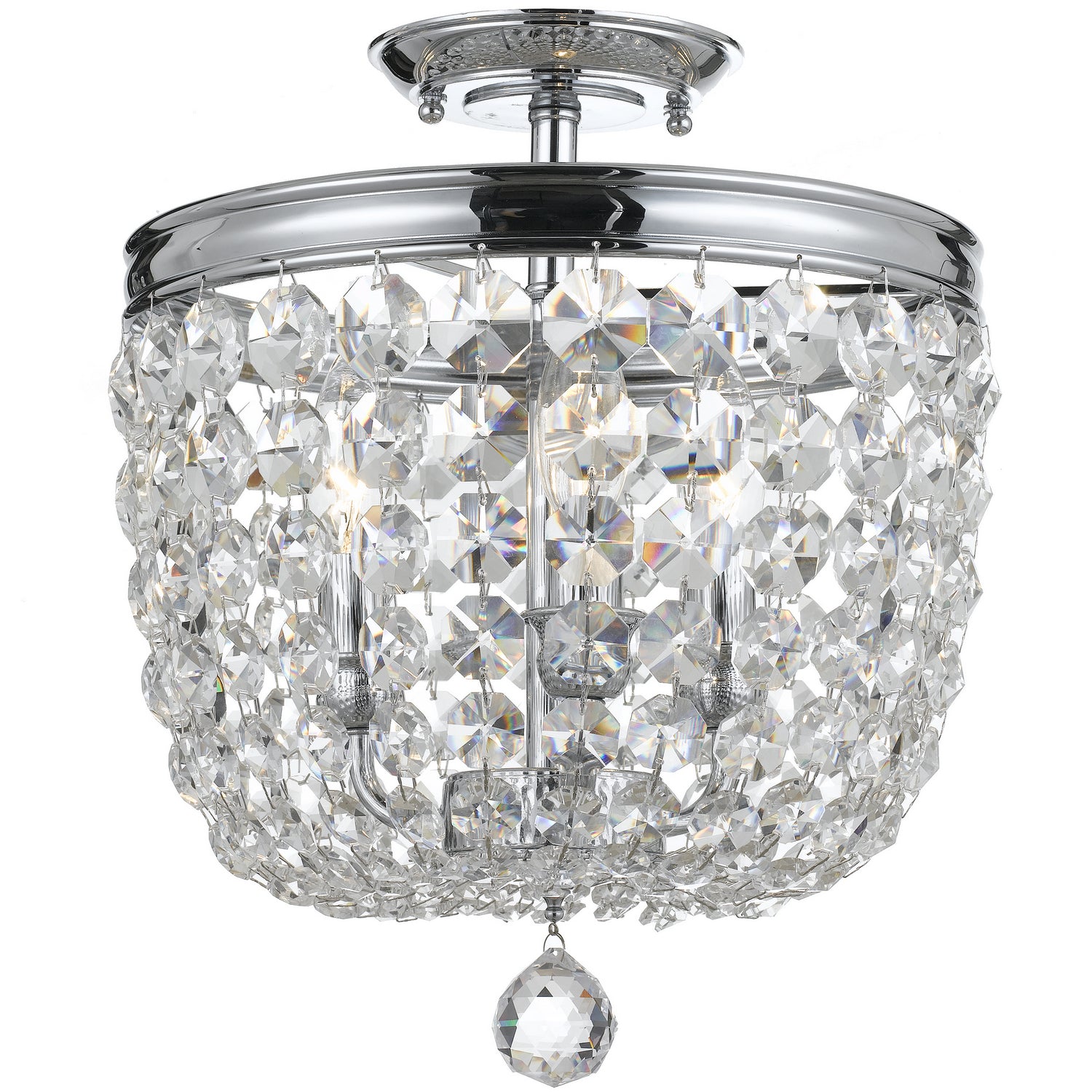 Crystorama - 783-CH-CL-S - Three Light Semi Flush Mount - Archer - Polished Chrome