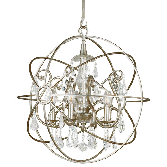 Crystorama - 9026-OS-CL-S - Five Light Chandelier - Solaris - Olde Silver