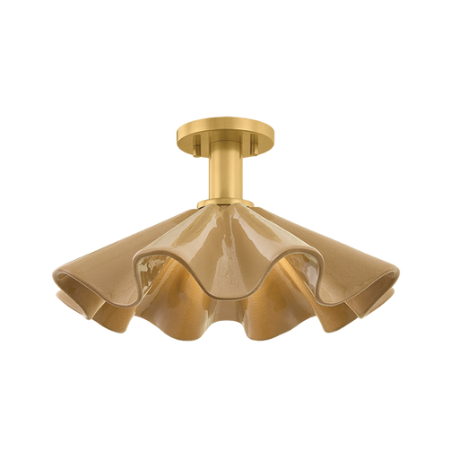 Libertyville Semi Flush by Hudson Valley Lighting - Aged Brass Finish