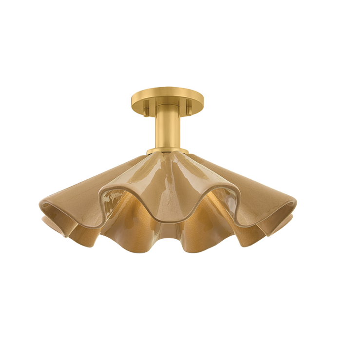 Libertyville Semi Flush by Hudson Valley Lighting - Aged Brass Finish