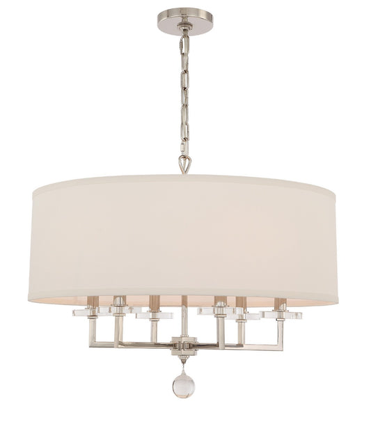 Crystorama - 8116-PN - Six Light Chandelier - Paxton - Polished Nickel