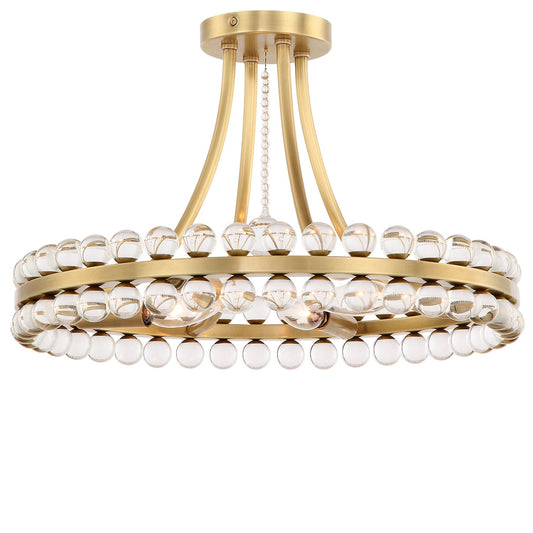 Crystorama - CLO-8894-AG - Four Light Semi Flush Mount - Clover - Aged Brass