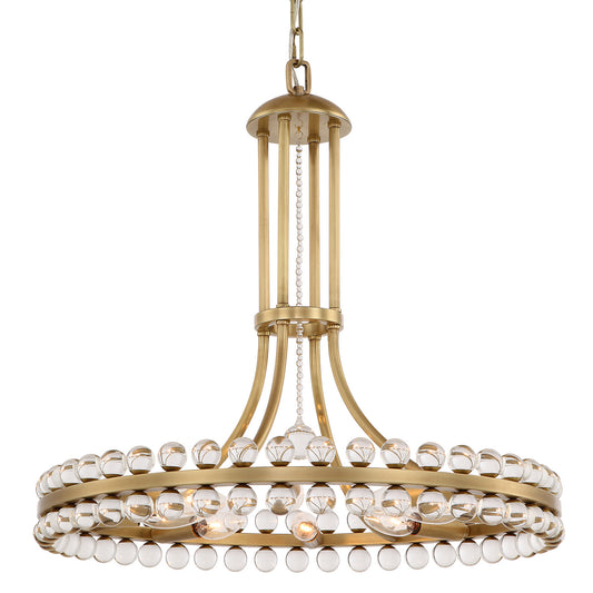 Crystorama - CLO-8898-AG - Eight Light Chandelier - Clover - Aged Brass