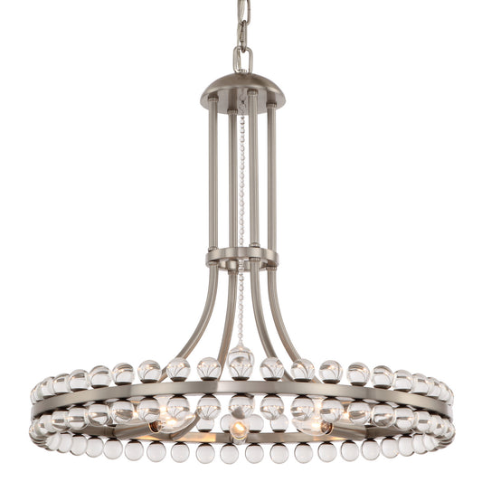 Crystorama - CLO-8898-BN - Eight Light Chandelier - Clover - Brushed Nickel