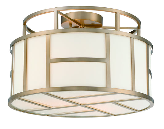 Crystorama - DAN-400-VG - Three Light Semi Flush Mount - Danielson - Vibrant Gold