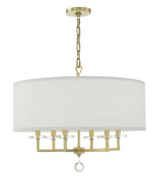 Crystorama - 8116-AG - Six Light Chandelier - Paxton - Aged Brass