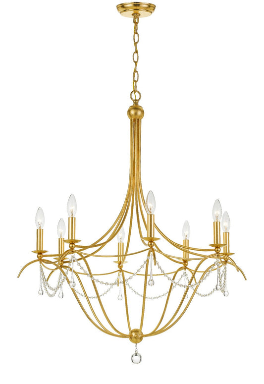 Crystorama - 428-GA - Eight Light Chandelier - Metro - Antique Gold