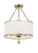 Crystorama - 513-SA_CEILING - Three Light Semi Flush Mount - Broche - Antique Silver