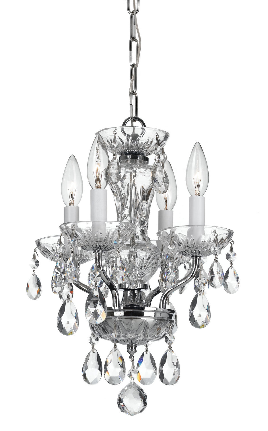 Crystorama - 5534-CH-CL-SAQ - Four Light Chandelier - Traditional Crystal - Polished Chrome