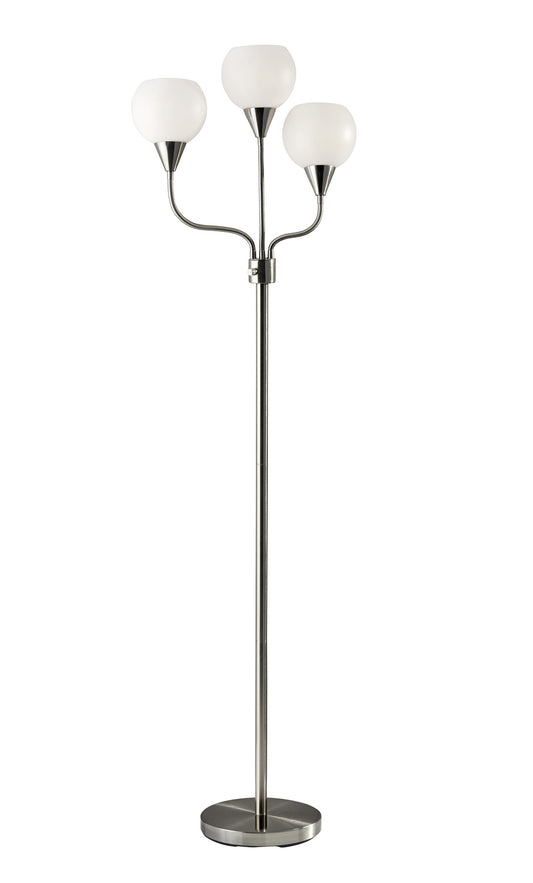 Adesso Home - 1534-22 - Three Light Floor Lamp - Phillip - Brushed Steel