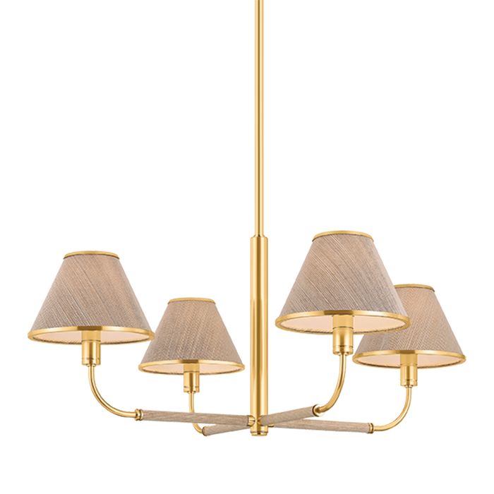 Shore Road Chandelier by Hudson Valley Lighting - Aged Brass Finish