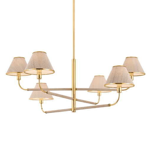Shore Road Chandelier by Hudson Valley Lighting - Aged Brass Finish