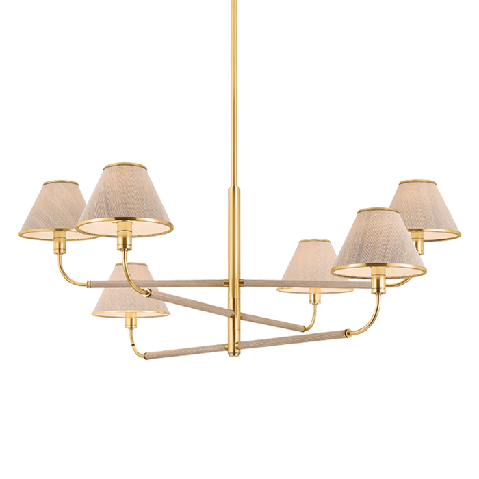 Shore Road Chandelier by Hudson Valley Lighting - Aged Brass Finish