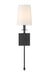 Calera 1 Light Wall Sconce in Coal Black Finish with White Fabric Shade - Minka-Lavery