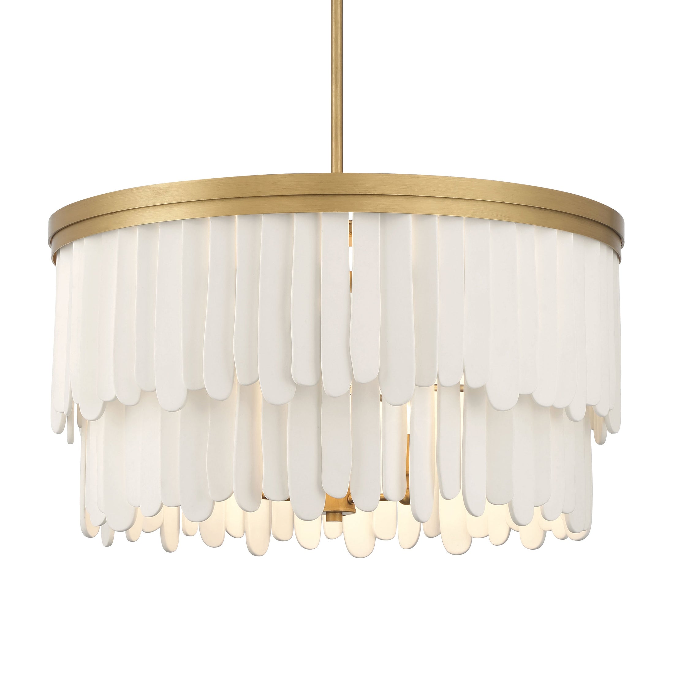 Briscade 9-Light Pendant - Painted Legacy Brass and White - Minka-Lavery
