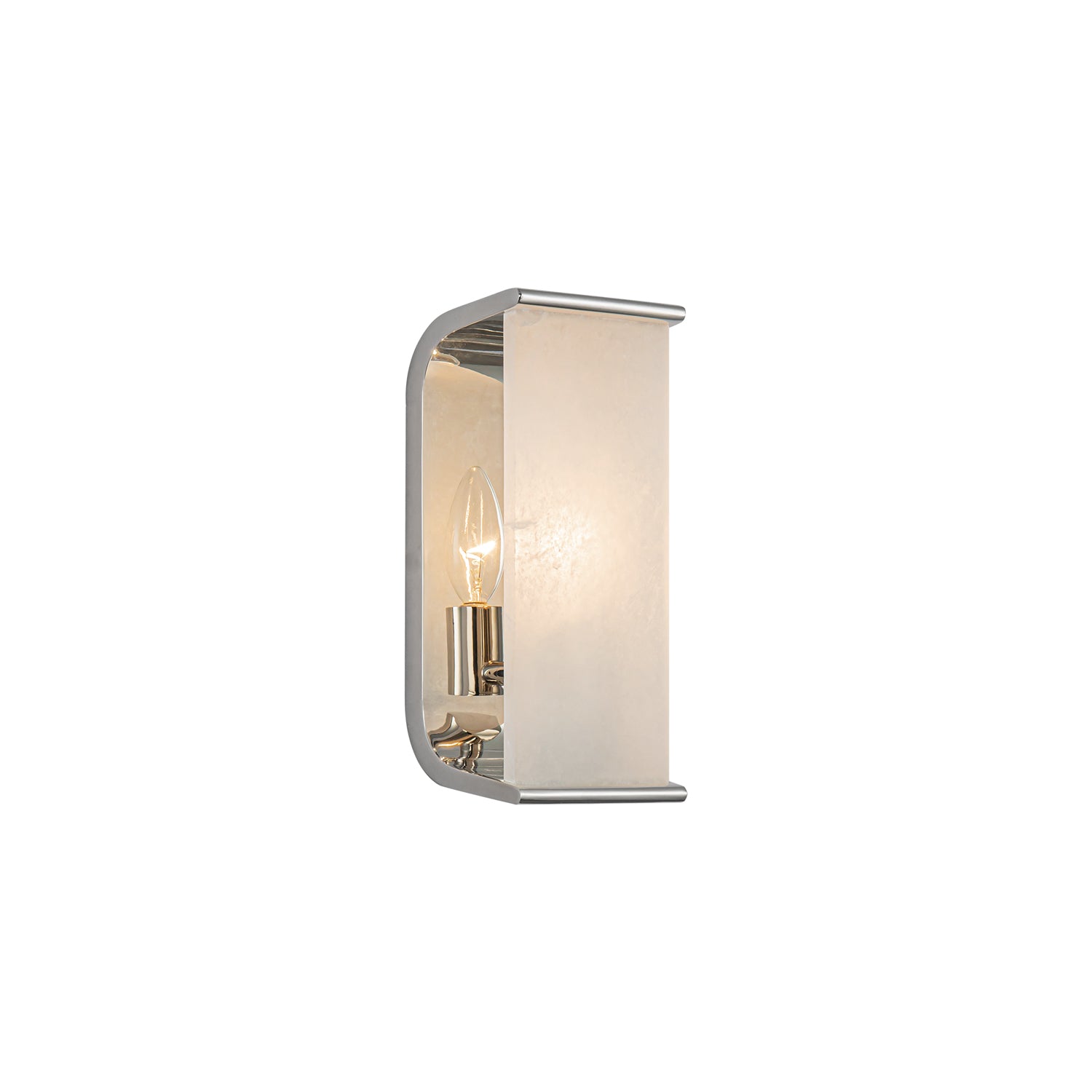 Abbott 10-in Polished Nickel/Alabaster 1 Light Wall/Vanity by Alora Lighting | WV327010PNAR | Alora Lighting