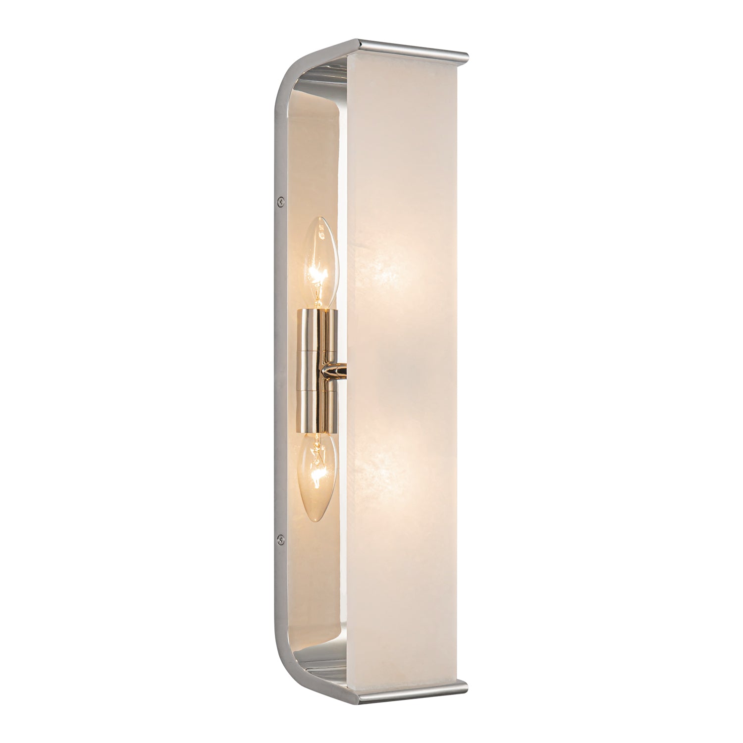 Abbott 19-in Polished Nickel/Alabaster 2 Lights Wall/Vanity by Alora Lighting | WV327019PNAR | Alora Lighting