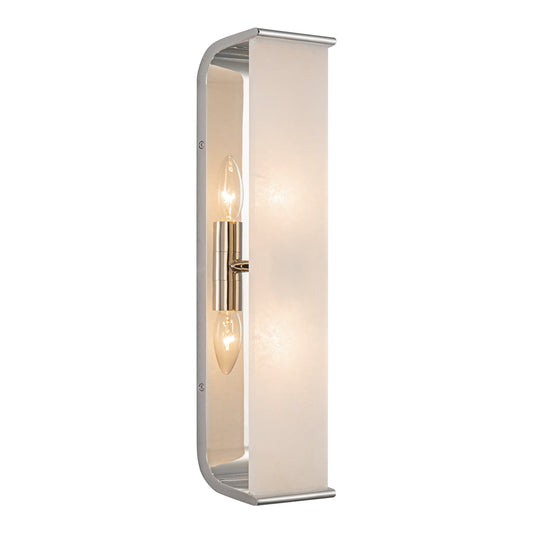 Abbott 19-in Polished Nickel/Alabaster 2 Lights Wall/Vanity by Alora Lighting | WV327019PNAR | Alora Lighting