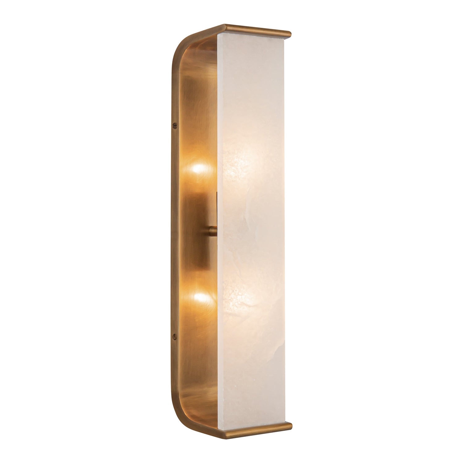Abbott 19-in Vintage Brass/Alabaster 2 Lights Wall/Vanity by Alora Lighting | WV327019VBAR | Alora Lighting