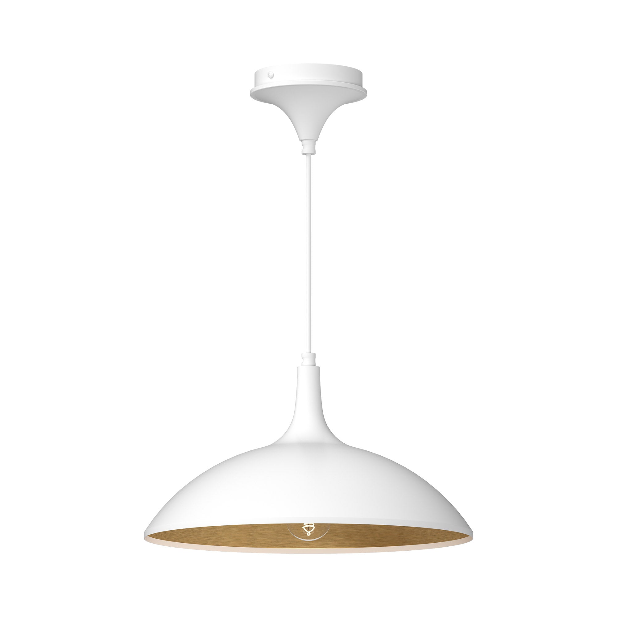 Abel 14-in White 1 Light Pendant by Alora Lighting | PD627914WH | Alora Lighting