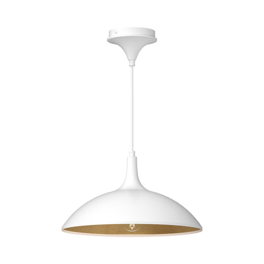 Abel 14-in White 1 Light Pendant by Alora Lighting | PD627914WH | Alora Lighting