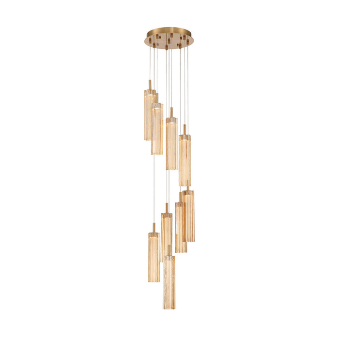 Addis 12" Integrated LED Multi-Light  Aged Brass Pendant