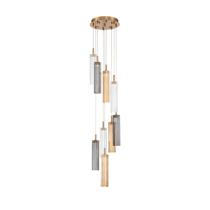 Addis 12" Integrated LED Multi-Light  Aged Brass Pendant