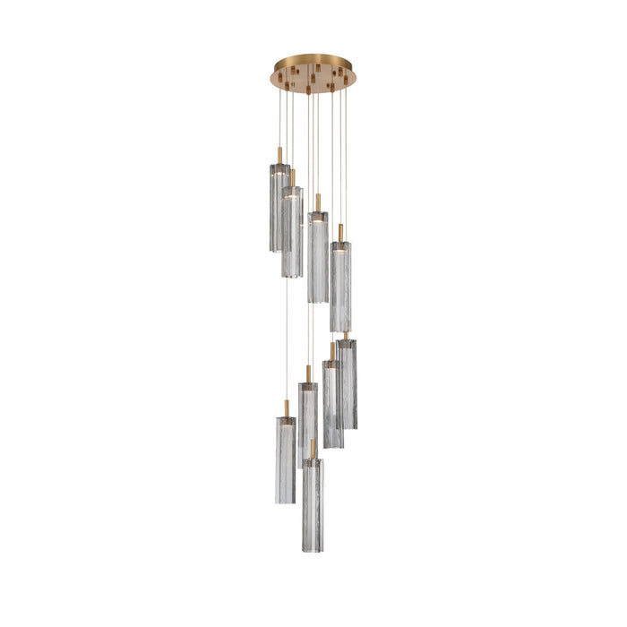 Addis 12" Integrated LED Multi-Light  Aged Brass Pendant