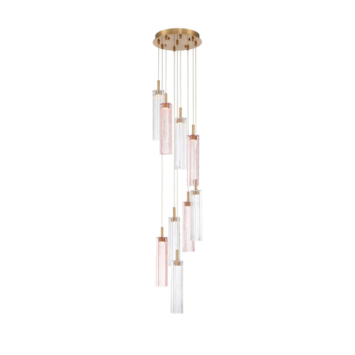 Addis 12" Integrated LED Multi-Light  Aged Brass Pendant