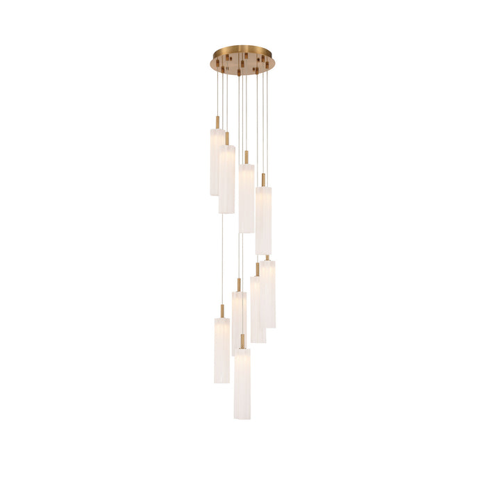 Addis 12" Integrated LED Multi-Light  Aged Brass Pendant