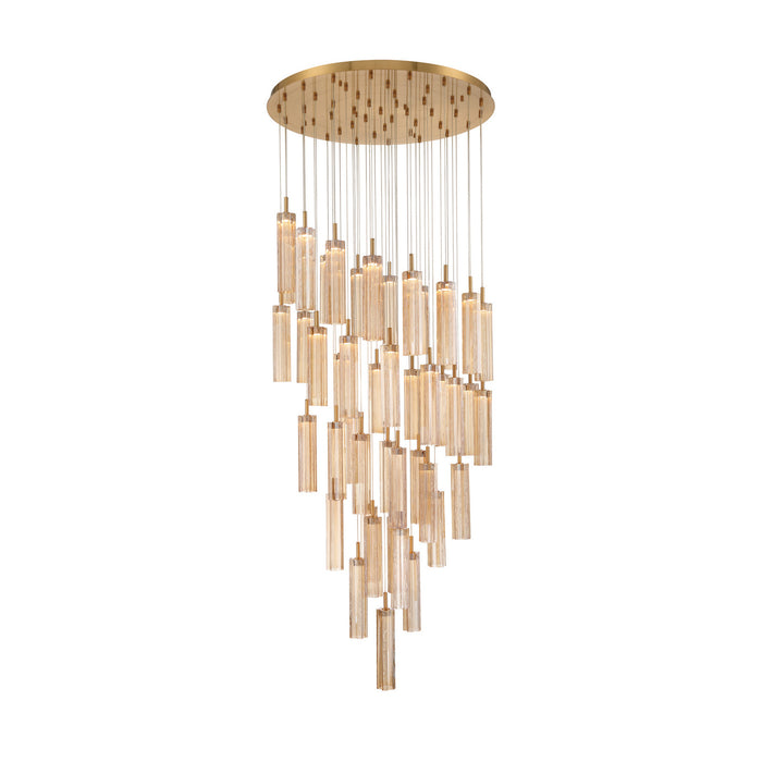 Addis 36" Integrated LED Multi-Light  Aged Brass Pendant