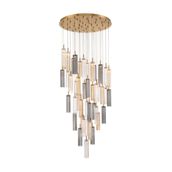 Addis 36" Integrated LED Multi-Light  Aged Brass Pendant