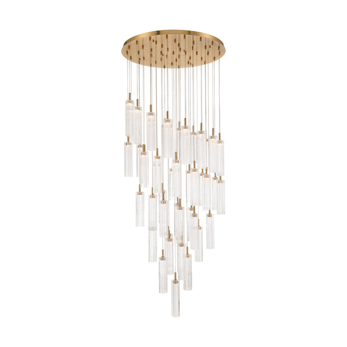 Addis 36" Integrated LED Multi-Light  Aged Brass Pendant