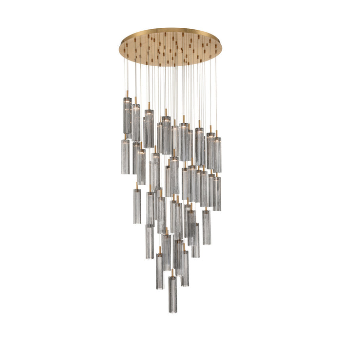 Addis 36" Integrated LED Multi-Light  Aged Brass Pendant
