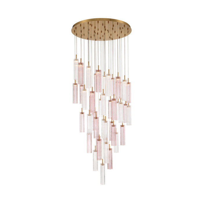 Addis 36" Integrated LED Multi-Light  Aged Brass Pendant