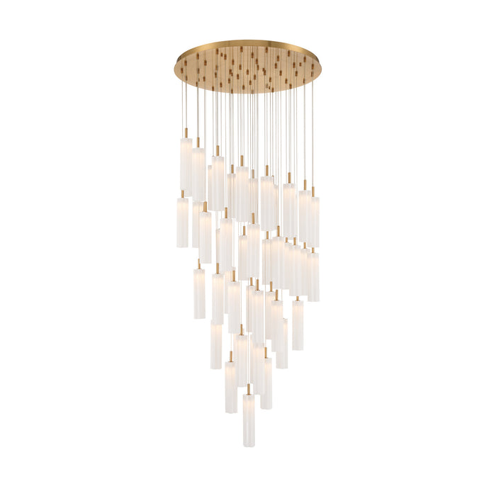 Addis 36" Integrated LED Multi-Light  Aged Brass Pendant