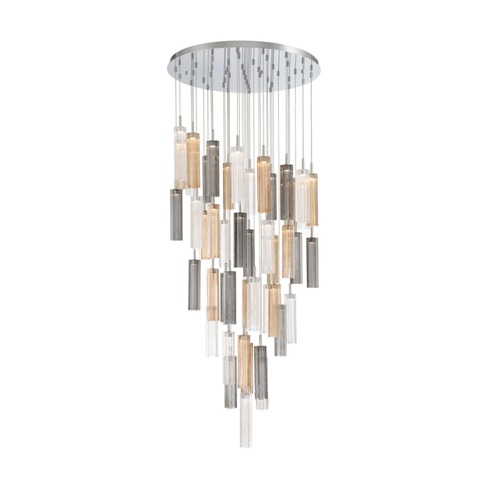 Addis 36" Integrated LED Multi-Light  Polished Chrome Pendant