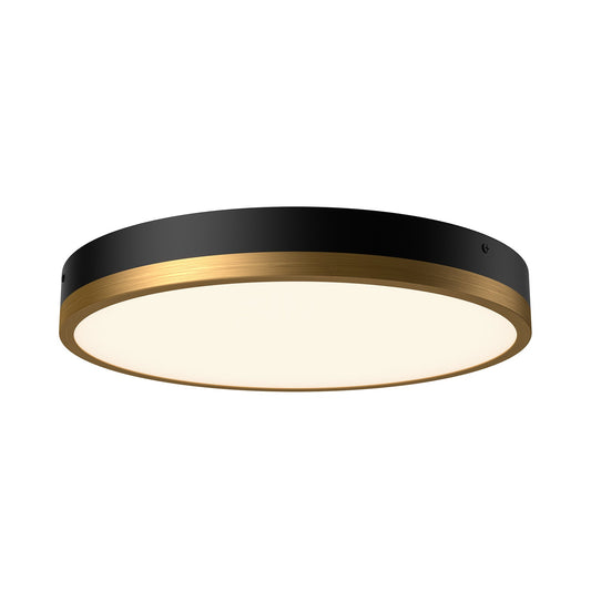 Adelaide 15-in Aged Gold/Matte Black LED Flush Mount by Alora Lighting | FM554215AGMB-5CCT | Alora Lighting